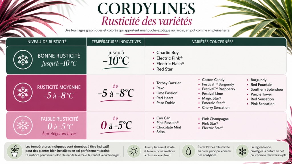 Rusticité cordylines